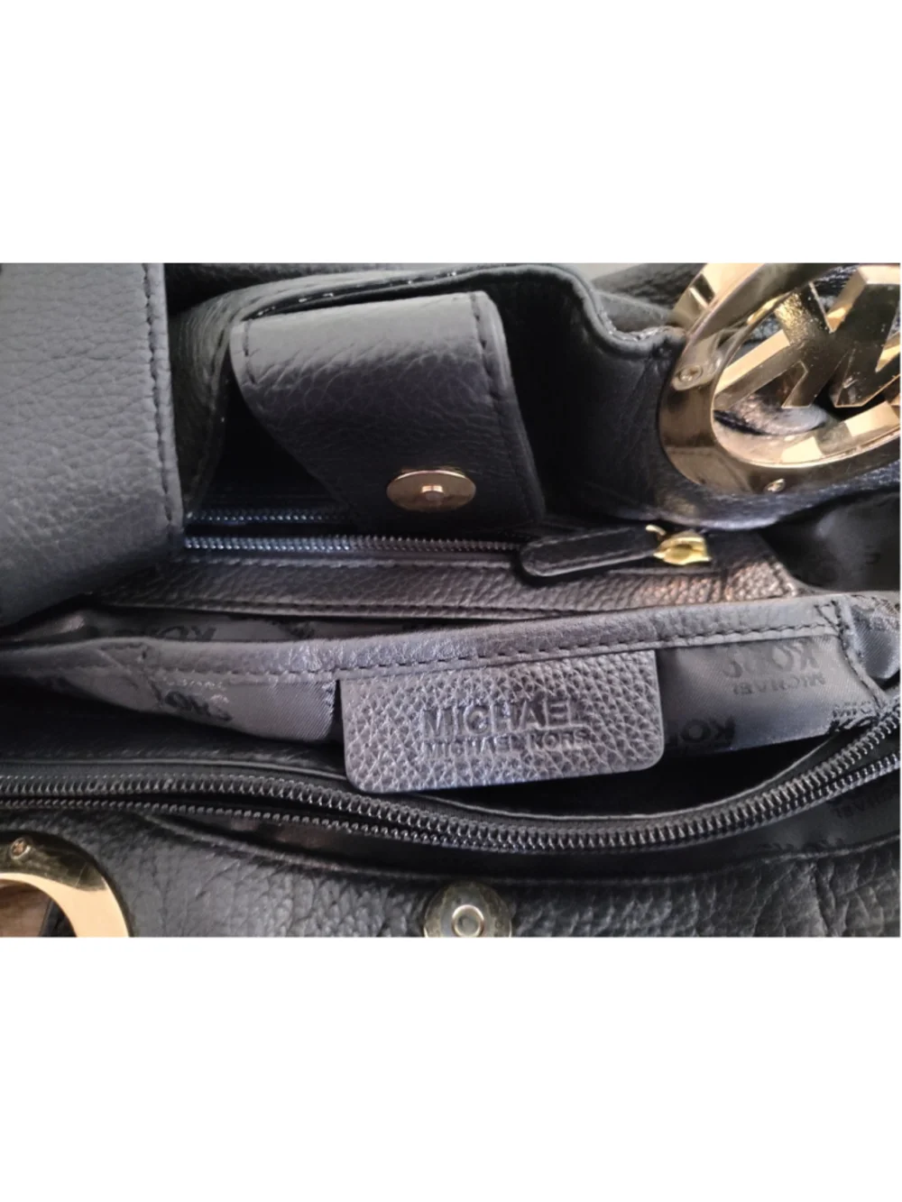 Women's Michael Kors Black Leather Shoulder Bag One Size